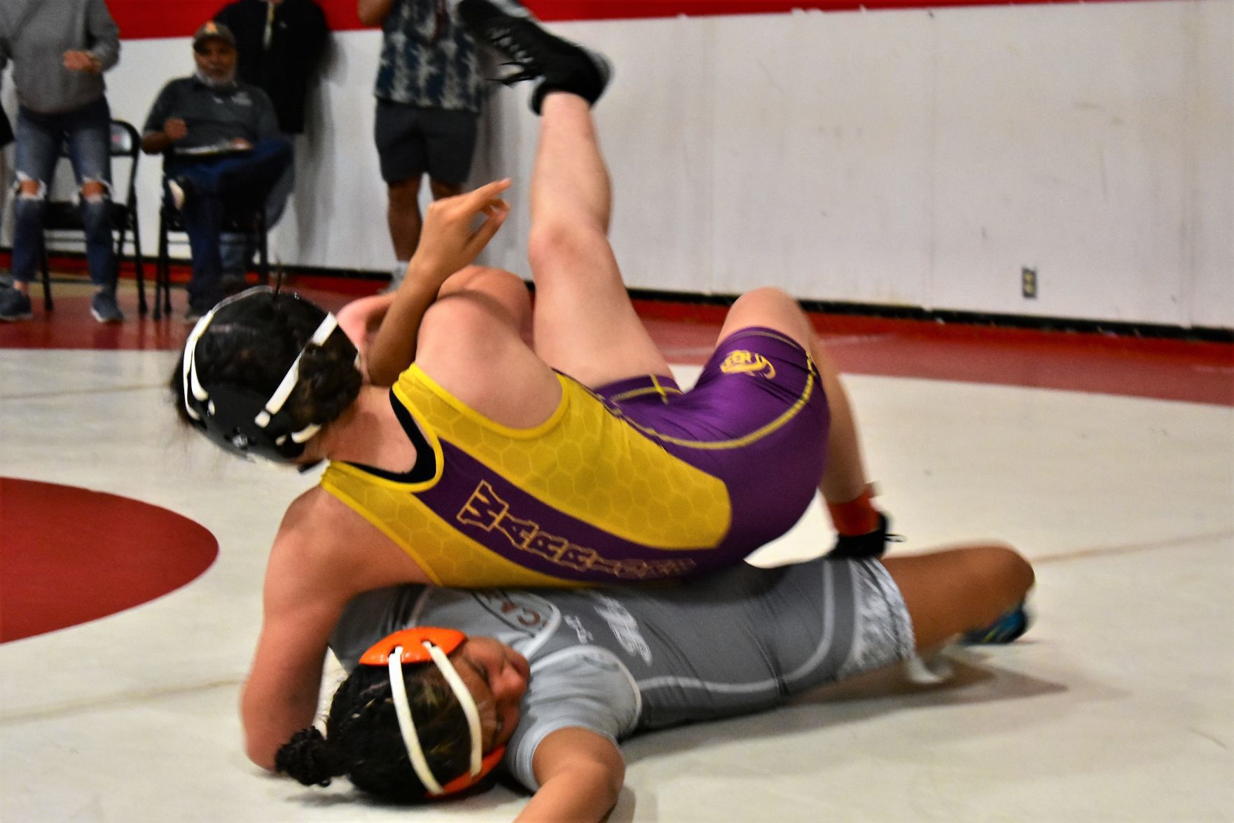 Righetti's Kitana Fleming and Atascadero's Elanor Rodriguez mix it up